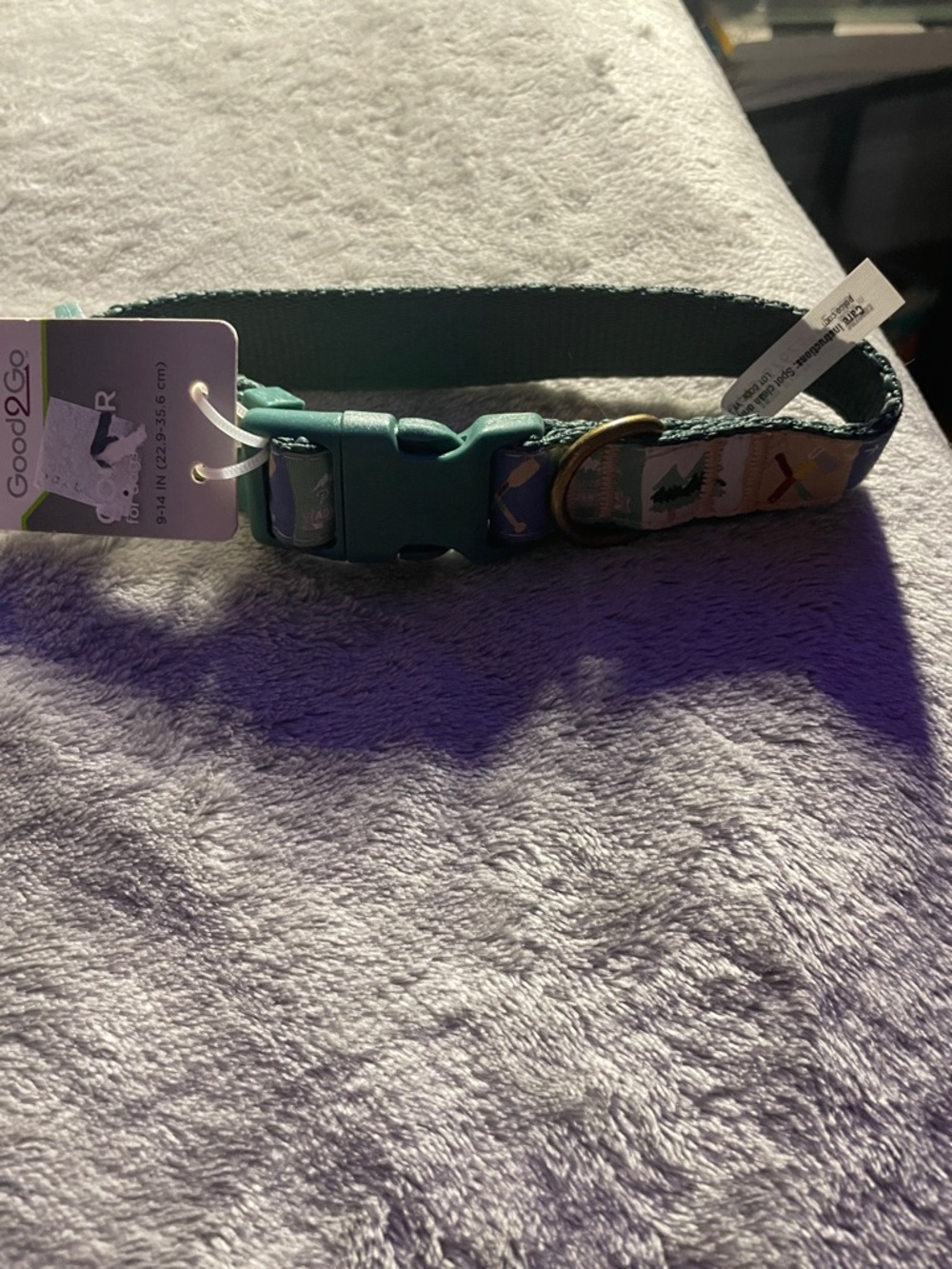 Good2Go Teal Outdoor Icon Dog Collar with Brass D-Ring